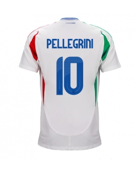 Italia Lorenzo Pellegrini #10 Maglia Gara Trasferta Repliche Europei 2024